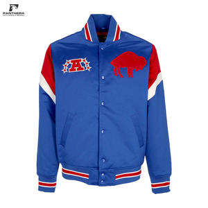 Veste de baseball en satin personnalisée de luxe avec broderie du club, vêtements de sport haut de gamme, production en gros en usine - Product Image 4