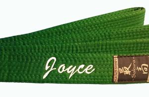 Cinturón de Judo de Algodón Verde con Nombre Personalizado, Bordado de Guerrero Samurai, Prenda Duradera para Artes Marciales, Unisex, Directo de Fábrica - Product Image 3