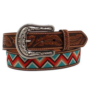 Unisex Genuine Cow Hide Leather Belt Hand <b>Tooled</b> <b>Engraved</b> Western Style Custom Size 38-48 Inches with Included Buckle - Product Image 4