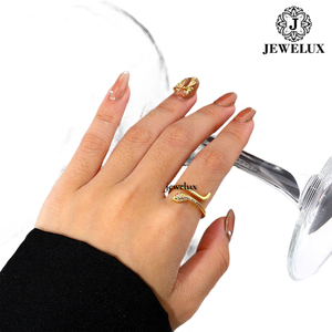 Jewelux Women's Gold Plated Diamond <b>Ring</b> Geometric Design Round Brilliant Cut Prong Setting Everyday Wear - Product Image 5