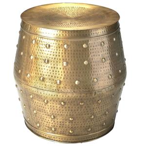 Mesa Auxiliar de Aluminio de Alta Calidad, Muebles de Primera Calidad, Detalles Metálicos, Mesa Otomana para Sala de Estar, Hogar u Hotel, en Latón - Product Image 2