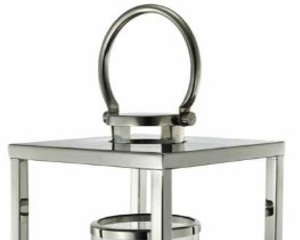 Shiny <b>Silver</b> Nickel Plated Metal <b>Lantern</b> Square Shape <b>Lantern</b> with Handle Candle <b>Lanterns</b> for Outdoor & Home Decoration - Product Image 2