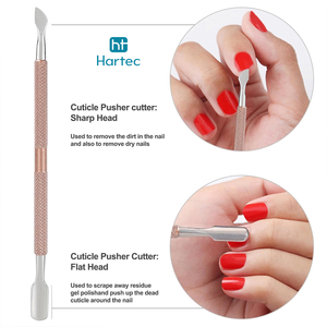 Good Supplier New Arrival Professional Grade Rose Gold Manicure <b>Kit</b> Multi-Functional Cuticle Pusher & <b>Nail</b> Bed Maintenance Tool - Product Image 4