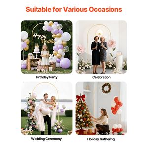 Stable 7.2 X 4 ft Gold Metal Arch <b>Backdrop</b> <b>Stand</b> for <b>Wedding</b> & Birthday Easy Assembly & Quick Setup - Product Image 5