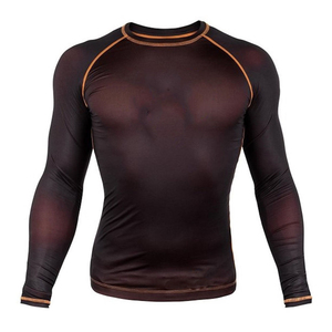 Maillot de compression imprimé par sublimation numérique personnalisé pour homme, motif léopard, en Spandex/Nylon écologique, protection solaire - Product Image 5