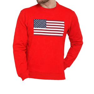Sudadera de Cuello Redondo para Hombre, Estampado de Bandera Americana, 100% Algodón, Corte Regular, Informal, para Otoño - Product Image 5