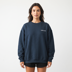 Sweat-shirt à col rond pour femme de haute qualité, à épaules tombantes, surdimensionné, brodé, à manches longues, décontracté - Product Image 3
