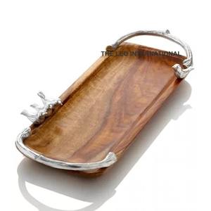 Plateau de service créatif en métal doré pour la maison, la décoration, les desserts, la restauration et les stations café - En stock - Product Image 4