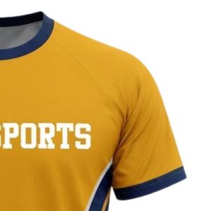 Unisex Mustard Yellow Navy Blue Sublimation Netball Jersey <b>Polyester</b> Athletic Sports <b>Shirt</b> Side Panel Training Match Wear - Product Image 5
