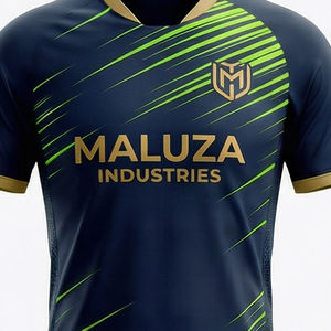 Kit de football OEM pour hommes, maillot de foot personnalisé, short respirant, uniforme d'entraînement, ensemble sportif noir et or - Product Image 2