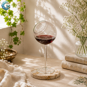 Copa de Vino Estilo Globo con Tallo Largo, Soplada a Mano, Portátil, Capacidad de 0.10L - Product Image 3