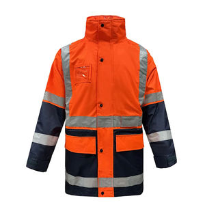 Sweat à capuche de sécurité personnalisable unisexe haute visibilité, classe 1, imperméable, respirant, avec empiècements, doublure polaire, fermeture éclair - Product Image 4