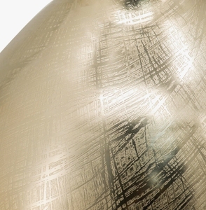 Vase en métal doré antique - Contenant floral ovale texturé brossé croisé pour la décoration moderne de la maison et comme centre de table - Product Image 3