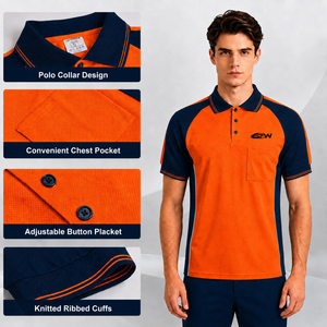 Chemise de travail en maille respirante pour hommes, vêtements de sécurité, vêtements de travail extensibles, polos de sécurité, chemise de travail réfléchissante - Product Image 3