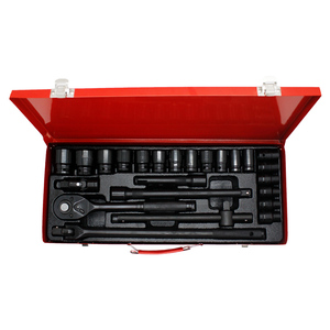 Set di utensili a sbalzo per la casa 24 pezzi per la riparazione di auto universale 1/2 chiave a bussola <span class=keywords><strong>Dr</strong></span> Set di strumenti a cricchetto nero - Product Image 4