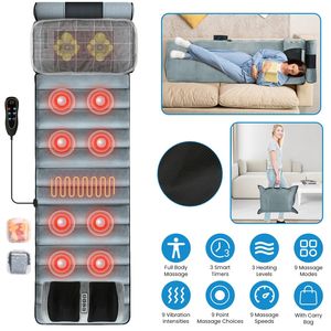 Tappetino Massaggiante Elettrico per Tutto il Corpo, Cuscino Riscaldante con Vibrazione per Schiena, Collo e Piedi - Product Image 2
