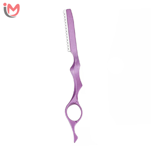 Ciseaux de coiffure professionnels en acier inoxydable personnalisables avec logo, lames de rasoirs de salon réutilisables et affûtées pour la coupe et l'effilage des cheveux, OEM - Product Image 2