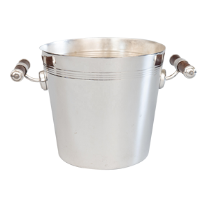 Refroidisseur de vin à seau à champagne en argent moderne du milieu du siècle pour les fêtes ou tout type d'occasion personnalisable - Product Image 1