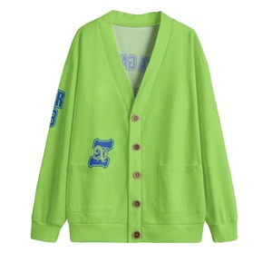 Sorority Casual Varsity <b>Cardigan</b> <b>Sweater</b> Embroidered Letters Front Knitted Women's Wool Blend Geometric Anti-Pilling Crew Neck - Product Image 1