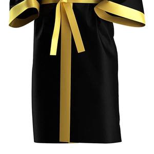Wholesale Cheap Price Black Satin Hooded Robe with Gold Trim Polyester Comfortable Wear for Boxing Ring Walk or MMA Events OEM - Product Image 3