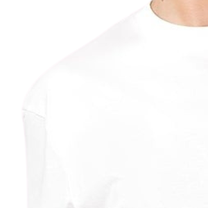 Camiseta Blanca Oversize de Algodón Suave para Mujer, Cuello Redondo, Largo a la Cadera, Ajuste Relajado, Estilo Casual Urbano, Top de Moda - Product Image 4