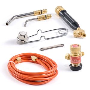 Air Acetylene Torch <b>Kit</b> with Manual Ignition 9mm Gas <b>Welding</b> Tool 149FT FT Hose 2 <b>Welding</b> Tips CGA200 Regulator Torch Handle Gas - Product Image 1