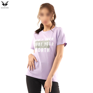 เสื้อยืดผู้หญิงทรงสลิมฟิตสำหรับฤดูร้อน สกรีนโลโก้ได้ตามต้องการ ออกแบบเสื้อผ้าของคุณเอง เนื้อผ้านุ่มระบายอากาศดี เสื้อยืดสไตล์สตรีทแวร์ - Product Image 4