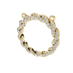 Pendentif Aarinya de luxe moderne en or plaqué 9 carats, serti de diamants de laboratoire certifiés IGI, taille brillant, avec ruban torsadé - Product Image 5