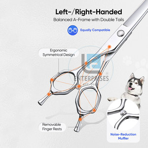Eco Friendly Stainless Steel Simple Curved Pet Grooming <b>Scissors</b> Customizable Solid Color High Quality OEM Service Wholesale - Product Image 5
