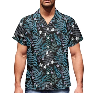 เสื้อเชิ้ตชายหาดพิมพ์ลายเฟิร์นฮาวายสไตล์ซัมเมอร์ ดีไซน์เนอร์คัสตอม คอปกคิวบา ติดกระดุม สำหรับผู้ชาย พิมพ์ตามสั่ง - Product Image 4