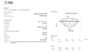 Diamante cultivado en laboratorio certificado por IGI, corte redondo excelente, tamaño pequeño de 0.46 ct, claridad CVD IF, diamante de laboratorio para la fabricación de joyas. - Product Image 3