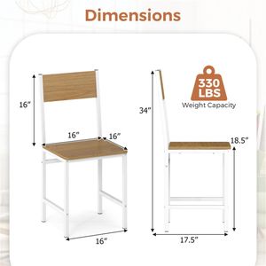 Set di 4 Sedie da Pranzo Contemporanee Industriali, Capacità 330 LBS, Telaio in Metallo Rimovibile, Sedie Laterali da Cucina in Pelle PU Naturale e PP - Product Image 3