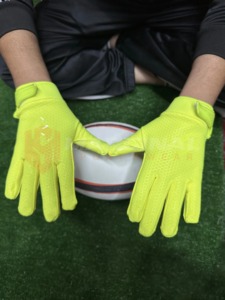 American Football Gloves Breathable Lightweight Full Finger Adjustable Wrist Strap Silicone Super Tacky Grip Performance Gloves - Product Image 3