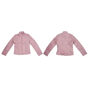 Chaqueta de cuero acolchada con diseño de rombos para otoño, cuello alto, ligera, informal, para invierno, proveedor OEM - Product Image 1