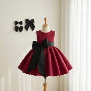 Vestido de Satén Rosa Pálido TutuPetti al por Mayor con Gran Lazo, Sin Mangas, para Niña de las Flores, Vestido de Fiesta, OEM de Alta Calidad de Vietnam - Product Image 2