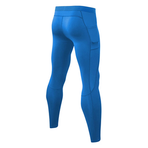 Pantalones de Compresión para Correr, Color Azul, Transpirables, Antibacterianos, de Spandex y Poliéster, para Gimnasio, con Servicio OEM - Product Image 2