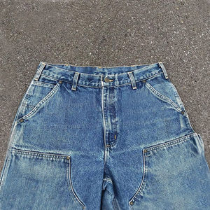 Pantalones Cortos de Mezclilla Casuales Elásticos Rectos para Hombre al por Mayor, de Cintura Alta, Efecto Desgastado por el Sol, 100% Algodón, Cierre Elástico en la Cintura, Novedad de Verano - Product Image 2