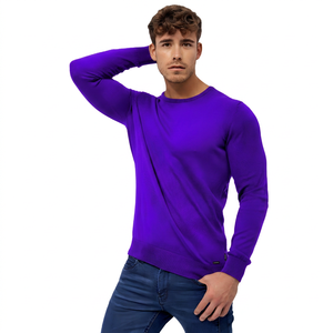 Sudadera de Cuello Redondo Azul Marino para Hombre, Tejido de Punto, Algodón, Estilo Casual, para Otoño - Product Image 2