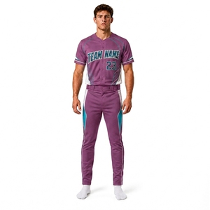 Ensemble uniforme de baseball personnalisé pour hommes : maillot et pantalon sublimés, entièrement boutonnés, pour performance athlétique, vêtements de sport, OEM, marque privée - Product Image 1