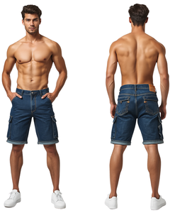Shorts en jean pour homme, style utilitaire, coupe tendance - Product Image 3