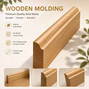 Molduras de Madera para Zócalos, Marcos de Puertas y Cornisas, Longitud Personalizada, Diseño Tradicional, Superficie Lisa, Resistente a la Putrefacción, Duradero - Product Image 5