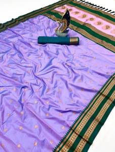 Sari en soie Banarasi traditionnel indien avec broderie Zari pour les occasions de mariage et les événements festifs, tenue pour femmes - Product Image 3
