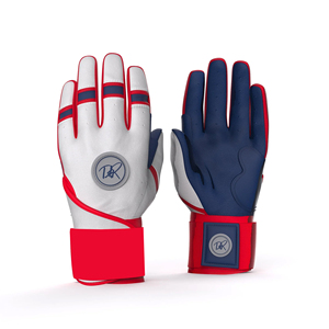 Red Ambidextrous Leather Baseball Batting Gloves with Wrist Support and Quick-Dry for Training - Product Image 2