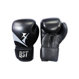 Gants d'entraînement de boxe noirs de haute qualité en cuir PU respirant antidérapant avec fermeture auto-agrippante pour MMA, kickboxing et gym, légers - Product Image 1