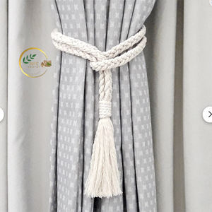 Attaches de rideaux en jute naturelle de qualité supérieure – Supports de rideaux faits à la main de style rustique pour salon, chambre et décoration intérieure - Product Image 2