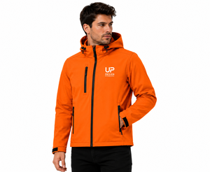 Veste Softshell à Capuche Orange Personnalisée Imperméable Coupe-Vent Doublée Polaire pour Randonnée et Travail en Extérieur Manteau de Sécurité OEM - Product Image 4
