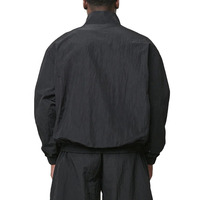 Veste Anorak Unisexe Personnalisée OEM en Nylon Froissé Léger avec Col Montant et Fermeture Éclair Courte, Coupe Oversize, Style Survêtement