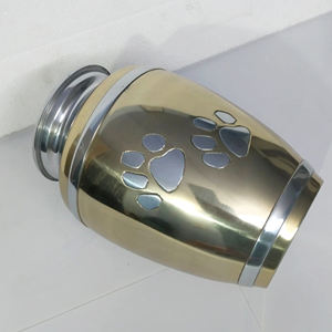 Pet Urn Marble Style Urn With Golden Paw Design for Ashes Memorial for Dogs and <b>Cats</b> Ashes Urn - Product Image 5