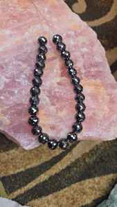 Perles de diamant moissanite noires de 10 mm, taille AAA, collier magnifique de 23 pouces - Product Image 2