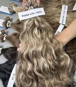 Super vente Extensions de cheveux en kératine blonde 613 de haute qualité Ondulation naturelle 100% cheveux vierges vietnamiens - Product Image 3